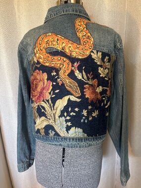 Jean jacket-Snake in the Garden